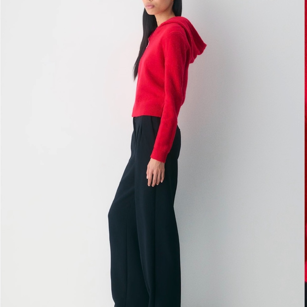 Charter Club 100 % Cashmere Bright Red Zip-Up Sweater